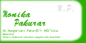 monika pakurar business card